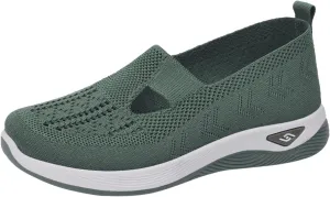 Cathalem Women's Slip on Sneakers Shoes Woven Orthopedic Breathable Soft Shoes Walking Diabetic Foam Shoes Hands Free Slip in