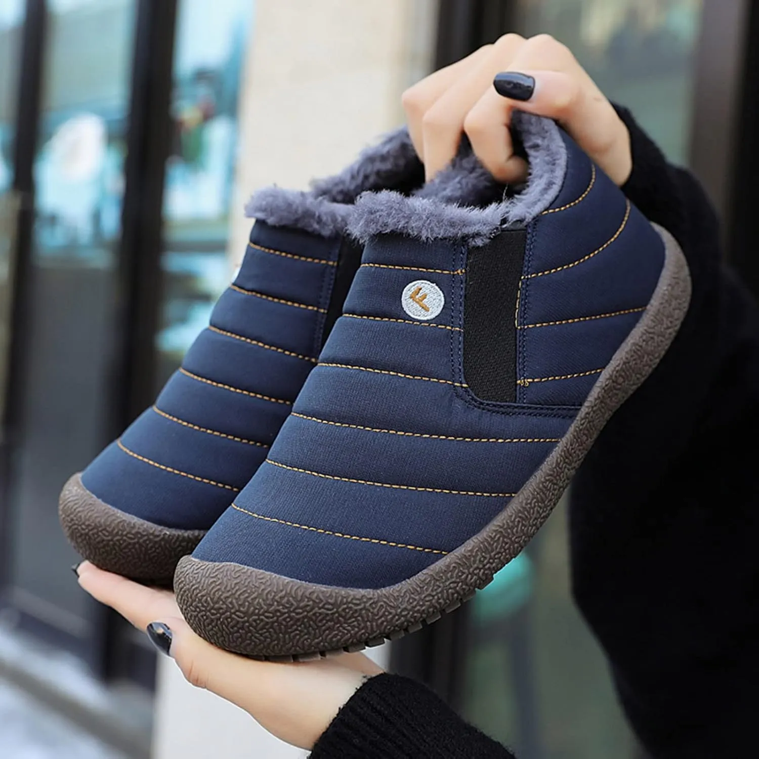 Fashion Winter Women Snow Boots Flat Soft Bottom Non Slip Warm and Comfortable Slip On Solid Mid Calf Boots for Women