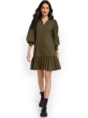 Flounced Shirtdress