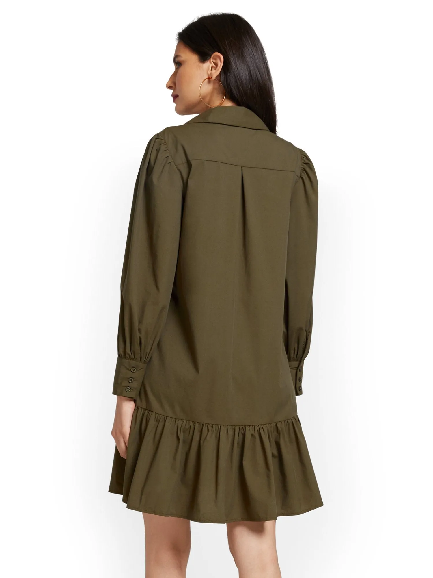 Flounced Shirtdress