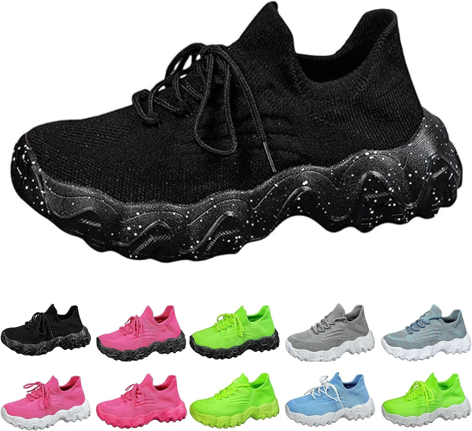 Kubbon Slip on Shoes Women Lightweight Breathable Non Slip Running Shoes Casual Orthopedic Walking Sneakers with Arch Support Plus Size Fashion Sneakers