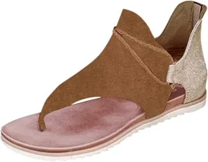 Ladmiple Sandals Women Dressy Summer 2023 Clip Toe T-Strap Gladiator Flip Flop Sandal Causal Beach Travel Platform Shoes