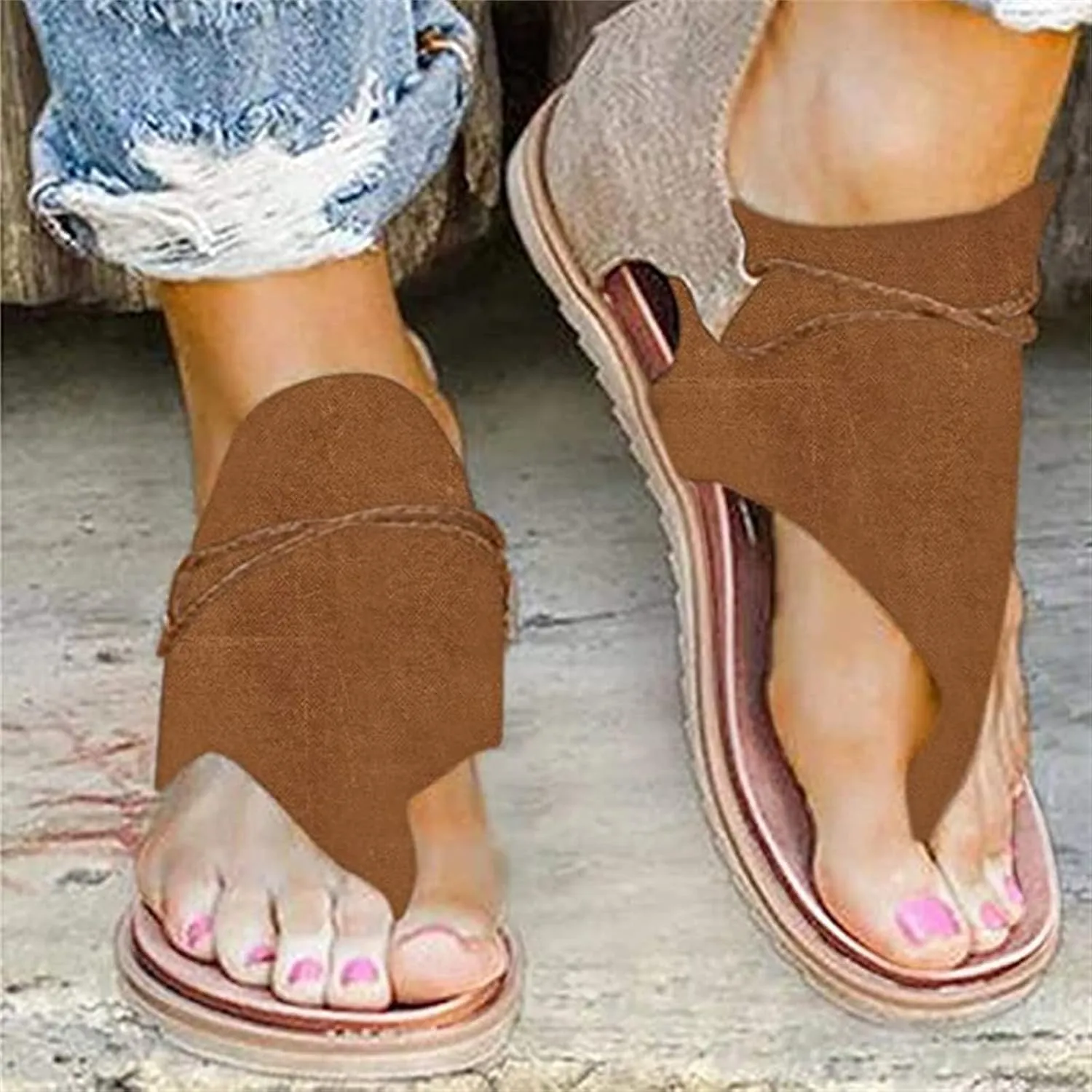 Ladmiple Sandals Women Dressy Summer 2023 Clip Toe T-Strap Gladiator Flip Flop Sandal Causal Beach Travel Platform Shoes
