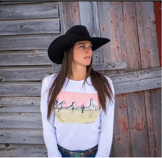 Original Cowgirl Clothing T-Shirts: Pullover Desert Sunrise