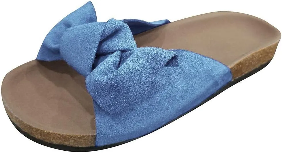 Sandals for Women Platform,Bow Slip-on Flip Flops Summer Slippers Flat Bottom with Bowknot Casual Open Toe Shoes