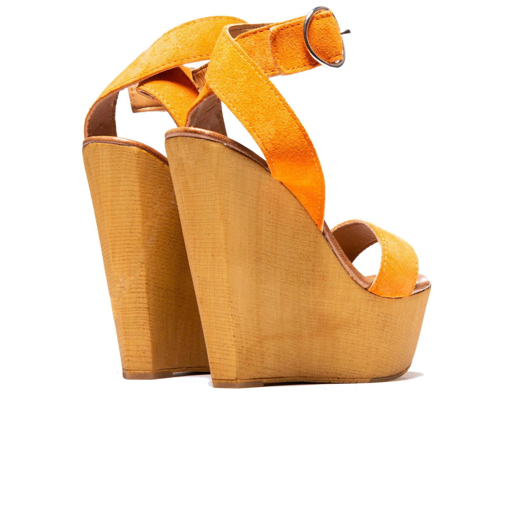 Shams Orange Suede