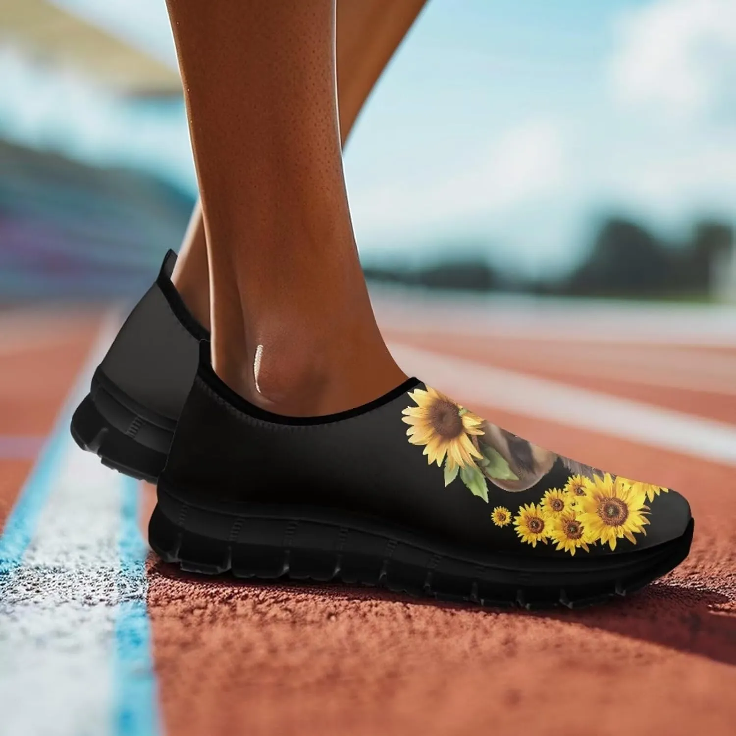 Women Walking Shoes Slip-On Breathable Mesh Laofers Comfortable Casual Athletic Shoes Running Jogging Footwear