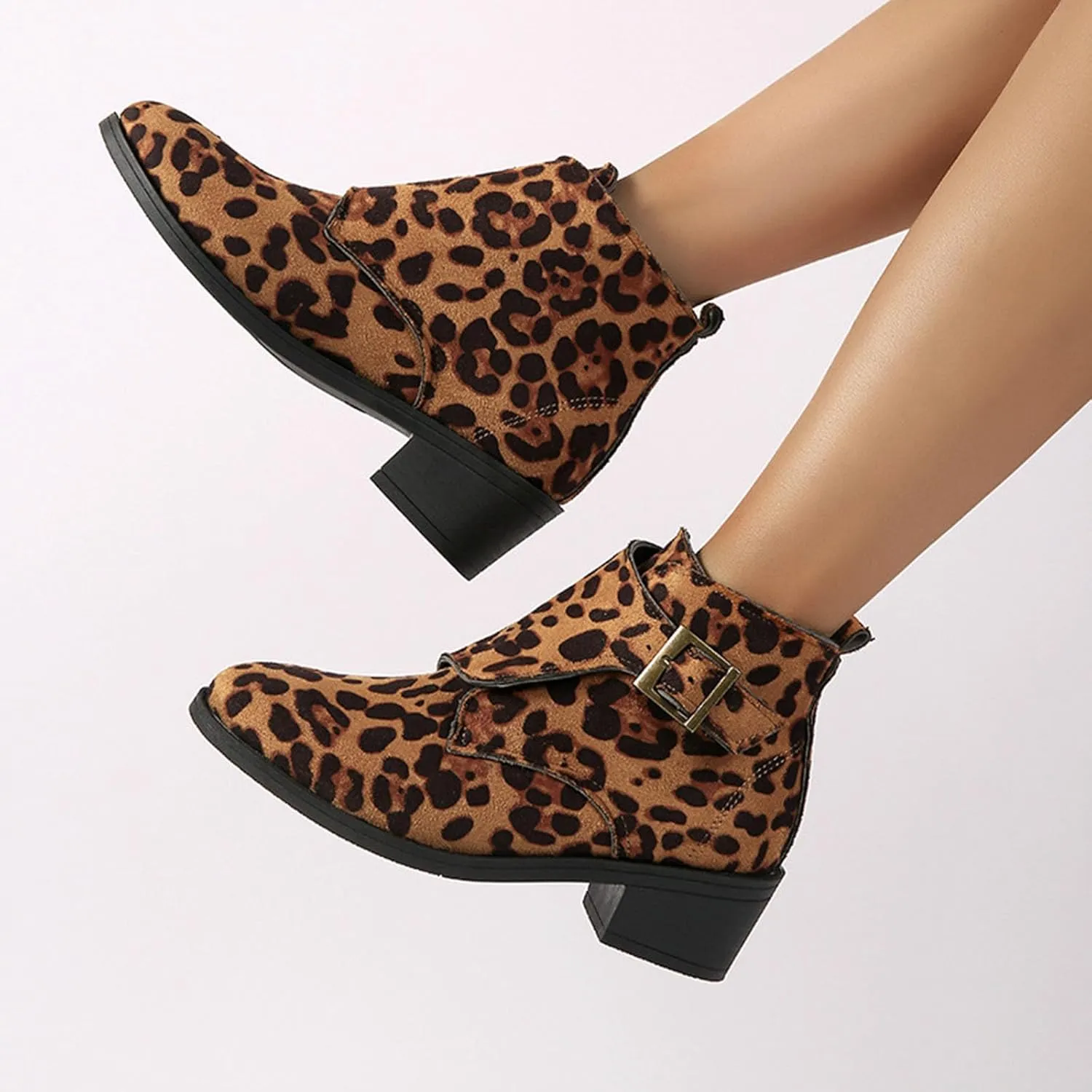 Women's Chunky Block Boots heels Side Zipper BootsKnee High Boots Casual Shoes Combat Chukka Side Zipper Rain Boots Cowboy